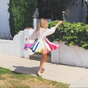 Rhode rainbow color block flowy dress (no waist tie)